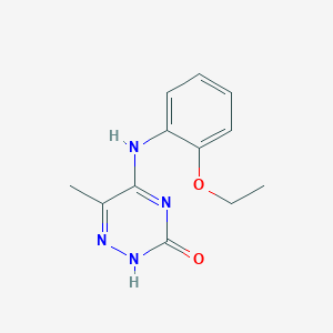 molecular formula C12H14N4O2 B5592066 5-[(2-乙氧基苯基)氨基]-6-甲基-1,2,4-三嗪-3(2H)-酮 