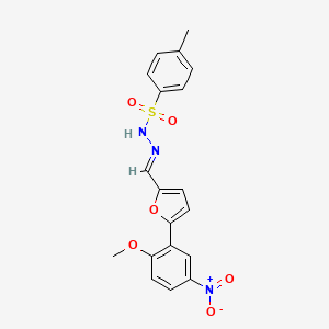 molecular formula C19H17N3O6S B5592068 N'-{[5-(2-methoxy-5-nitrophenyl)-2-furyl]methylene}-4-methylbenzenesulfonohydrazide 