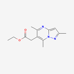 molecular formula C13H17N3O2 B5592077 ethyl (2,5,7-trimethylpyrazolo[1,5-a]pyrimidin-6-yl)acetate 