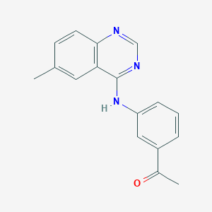 molecular formula C17H15N3O B5592117 1-{3-[(6-methyl-4-quinazolinyl)amino]phenyl}ethanone 