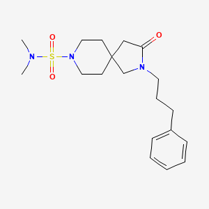 molecular formula C19H29N3O3S B5592125 N,N-二甲基-3-氧代-2-(3-苯基丙基)-2,8-二氮杂螺[4.5]癸烷-8-磺酰胺 