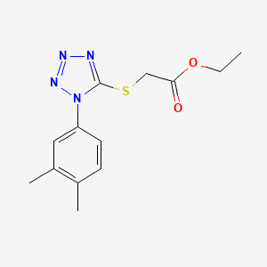 molecular formula C13H16N4O2S B5592145 ethyl {[1-(3,4-dimethylphenyl)-1H-tetrazol-5-yl]thio}acetate 
