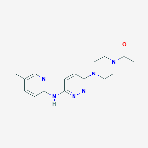 molecular formula C16H20N6O B5592157 6-(4-acetyl-1-piperazinyl)-N-(5-methyl-2-pyridinyl)-3-pyridazinamine 