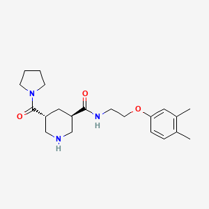 (3R*,5R*)-N-[2-(3,4-dimethylphenoxy)ethyl]-5-(pyrrolidin-1-ylcarbonyl)piperidine-3-carboxamide