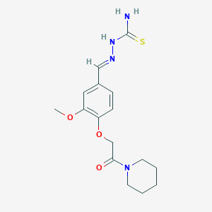 molecular formula C16H22N4O3S B5592208 3-methoxy-4-[2-oxo-2-(1-piperidinyl)ethoxy]benzaldehyde thiosemicarbazone 