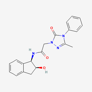 molecular formula C20H20N4O3 B5592210 N-[(1R,2S)-2-羟基-2,3-二氢-1H-茚-1-基]-2-(3-甲基-5-氧代-4-苯基-4,5-二氢-1H-1,2,4-三唑-1-基)乙酰胺 