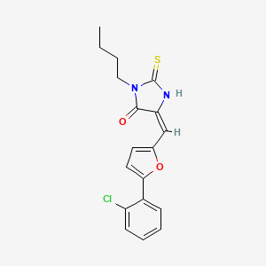 molecular formula C18H17ClN2O2S B5592228 3-丁基-5-{[5-(2-氯苯基)-2-呋喃基]甲亚硫酰}-2-噻唑酮 