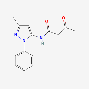 molecular formula C14H15N3O2 B5592275 N-(3-methyl-1-phenyl-1H-pyrazol-5-yl)-3-oxobutanamide 
