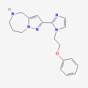 molecular formula C18H21N5O B5592281 2-[1-(2-phenoxyethyl)-1H-imidazol-2-yl]-5,6,7,8-tetrahydro-4H-pyrazolo[1,5-a][1,4]diazepine dihydrochloride 