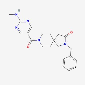 molecular formula C21H25N5O2 B5592289 2-benzyl-8-{[2-(methylamino)-5-pyrimidinyl]carbonyl}-2,8-diazaspiro[4.5]decan-3-one 