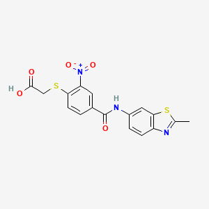 molecular formula C17H13N3O5S2 B5592297 [(4-{[(2-methyl-1,3-benzothiazol-6-yl)amino]carbonyl}-2-nitrophenyl)thio]acetic acid 