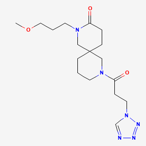 molecular formula C17H28N6O3 B5592312 2-(3-methoxypropyl)-8-[3-(1H-tetrazol-1-yl)propanoyl]-2,8-diazaspiro[5.5]undecan-3-one 