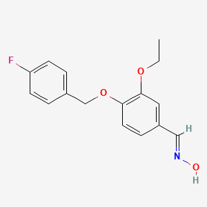 molecular formula C16H16FNO3 B5592325 3-ethoxy-4-[(4-fluorobenzyl)oxy]benzaldehyde oxime 