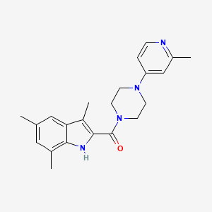 molecular formula C22H26N4O B5592341 3,5,7-trimethyl-2-{[4-(2-methyl-4-pyridinyl)-1-piperazinyl]carbonyl}-1H-indole 