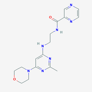 molecular formula C16H21N7O2 B5592350 N-(2-{[2-甲基-6-(4-吗啉基)-4-嘧啶基]氨基}乙基)-2-吡嗪甲酸酰胺 