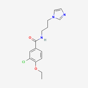 molecular formula C15H18ClN3O2 B5592385 3-氯-4-乙氧基-N-[3-(1H-咪唑-1-基)丙基]苯甲酰胺 