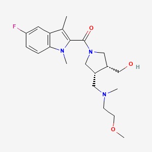 ((3R*,4R*)-1-[(5-fluoro-1,3-dimethyl-1H-indol-2-yl)carbonyl]-4-{[(2-methoxyethyl)(methyl)amino]methyl}pyrrolidin-3-yl)methanol