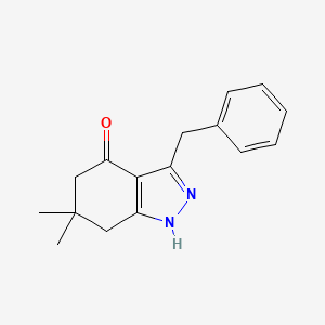 molecular formula C16H18N2O B5592397 3-benzyl-6,6-dimethyl-1,5,6,7-tetrahydro-4H-indazol-4-one 