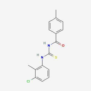 molecular formula C16H15ClN2OS B5592400 N-{[(3-chloro-2-methylphenyl)amino]carbonothioyl}-4-methylbenzamide 