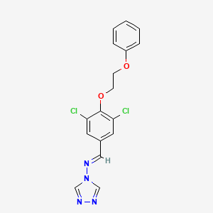 molecular formula C17H14Cl2N4O2 B5592449 N-[3,5-dichloro-4-(2-phenoxyethoxy)benzylidene]-4H-1,2,4-triazol-4-amine 