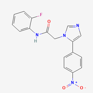 N-(2-fluorophenyl)-2-[5-(4-nitrophenyl)-1H-imidazol-1-yl]acetamide