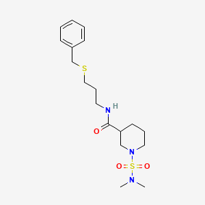 molecular formula C18H29N3O3S2 B5592482 N-[3-(benzylthio)propyl]-1-[(dimethylamino)sulfonyl]-3-piperidinecarboxamide 