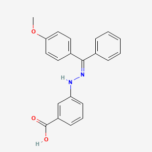 molecular formula C21H18N2O3 B5592492 3-{2-[(4-methoxyphenyl)(phenyl)methylene]hydrazino}benzoic acid 