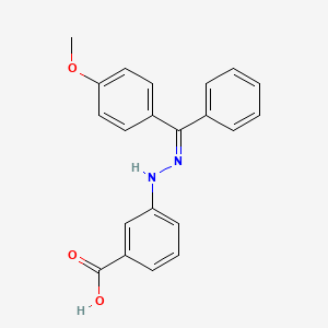 molecular formula C21H18N2O3 B5592492 3-{2-[(4-甲氧基苯基)(苯基)甲亚胺基]苯甲酸 