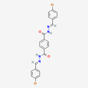 molecular formula C22H16Br2N4O2 B5592502 N'~1~,N'~4~-bis(4-bromobenzylidene)terephthalohydrazide 