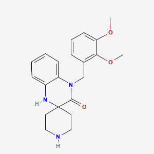 molecular formula C21H25N3O3 B5592513 4'-(2,3-dimethoxybenzyl)-1',4'-dihydro-3'H-spiro[piperidine-4,2'-quinoxalin]-3'-one hydrochloride 