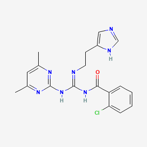 2-chloro-N-([(4,6-dimethyl-2-pyrimidinyl)amino]{[2-(1H-imidazol-4-yl)ethyl]amino}methylene)benzamide