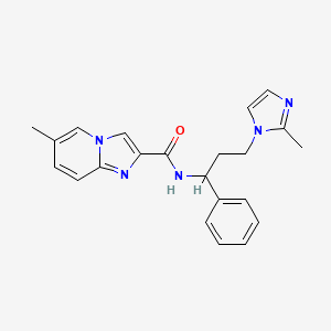 6-methyl-N-[3-(2-methyl-1H-imidazol-1-yl)-1-phenylpropyl]imidazo[1,2-a]pyridine-2-carboxamide