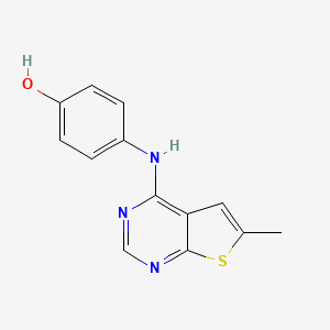 molecular formula C13H11N3OS B5592572 4-[(6-methylthieno[2,3-d]pyrimidin-4-yl)amino]phenol 