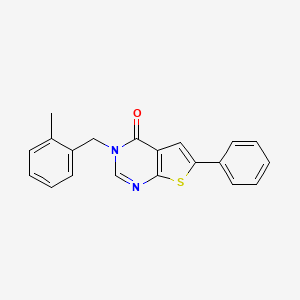 molecular formula C20H16N2OS B5592583 3-(2-methylbenzyl)-6-phenylthieno[2,3-d]pyrimidin-4(3H)-one 