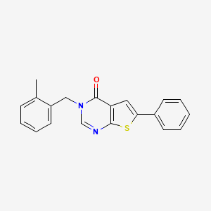 molecular formula C20H16N2OS B5592583 3-(2-甲基苄基)-6-苯基噻吩并[2,3-d]嘧啶-4(3H)-酮 