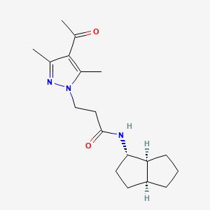 3-(4-acetyl-3,5-dimethyl-1H-pyrazol-1-yl)-N-[(1S*,3aS*,6aS*)-octahydropentalen-1-yl]propanamide