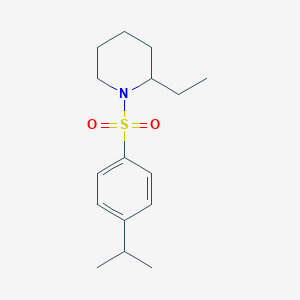 molecular formula C16H25NO2S B5592596 2-乙基-1-[(4-异丙苯基)磺酰基]哌啶 