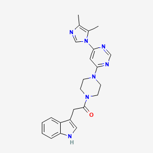 molecular formula C23H25N7O B5592605 3-(2-{4-[6-(4,5-dimethyl-1H-imidazol-1-yl)-4-pyrimidinyl]-1-piperazinyl}-2-oxoethyl)-1H-indole 