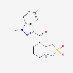 molecular formula C17H22N4O3S B5592612 (4aS*,7aR*)-1-[(1,5-dimethyl-1H-indazol-3-yl)carbonyl]-4-methyloctahydrothieno[3,4-b]pyrazine 6,6-dioxide 