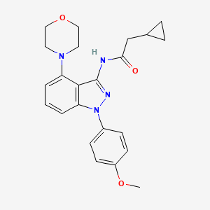 molecular formula C23H26N4O3 B5592628 2-环丙基-N-[1-(4-甲氧基苯基)-4-吗啉-4-基-1H-吲唑-3-基]乙酰胺 