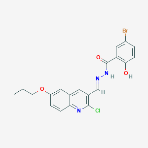 molecular formula C20H17BrClN3O3 B5592635 5-bromo-N'-[(2-chloro-6-propoxy-3-quinolinyl)methylene]-2-hydroxybenzohydrazide 