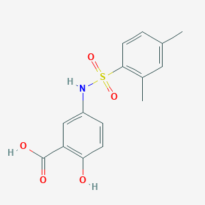 molecular formula C15H15NO5S B5592673 5-{[(2,4-dimethylphenyl)sulfonyl]amino}-2-hydroxybenzoic acid 