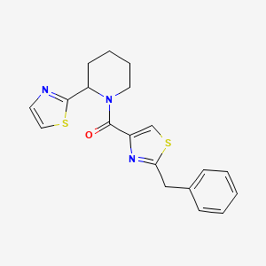 molecular formula C19H19N3OS2 B5592689 1-[(2-benzyl-1,3-thiazol-4-yl)carbonyl]-2-(1,3-thiazol-2-yl)piperidine 