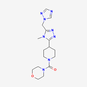 molecular formula C16H24N8O2 B5592746 4-({4-[4-methyl-5-(1H-1,2,4-triazol-1-ylmethyl)-4H-1,2,4-triazol-3-yl]piperidin-1-yl}carbonyl)morpholine 