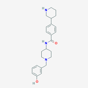 molecular formula C24H31N3O2 B5592753 N-[1-(3-hydroxybenzyl)piperidin-4-yl]-4-piperidin-3-ylbenzamide 