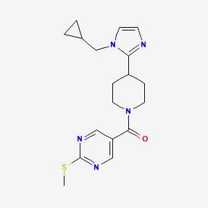 molecular formula C18H23N5OS B5592778 5-({4-[1-(cyclopropylmethyl)-1H-imidazol-2-yl]-1-piperidinyl}carbonyl)-2-(methylthio)pyrimidine 