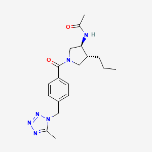 molecular formula C19H26N6O2 B5592802 N-((3S*,4R*)-1-{4-[(5-methyl-1H-tetrazol-1-yl)methyl]benzoyl}-4-propyl-3-pyrrolidinyl)acetamide 