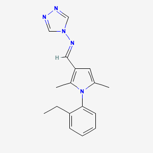 N-{[1-(2-ethylphenyl)-2,5-dimethyl-1H-pyrrol-3-yl]methylene}-4H-1,2,4-triazol-4-amine