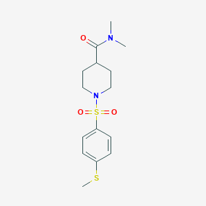 molecular formula C15H22N2O3S2 B5592835 N,N-二甲基-1-{[4-(甲硫基)苯基]磺酰基}-4-哌啶甲酰胺 