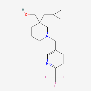 molecular formula C17H23F3N2O B5592837 (3-(cyclopropylmethyl)-1-{[6-(trifluoromethyl)pyridin-3-yl]methyl}piperidin-3-yl)methanol 